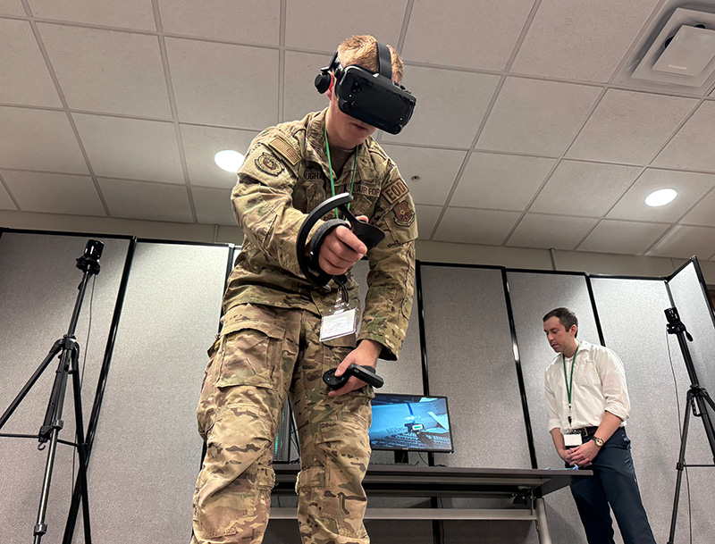 airman tests eod trainer tech prototype.jpg Airman test VR trainer tech prototype